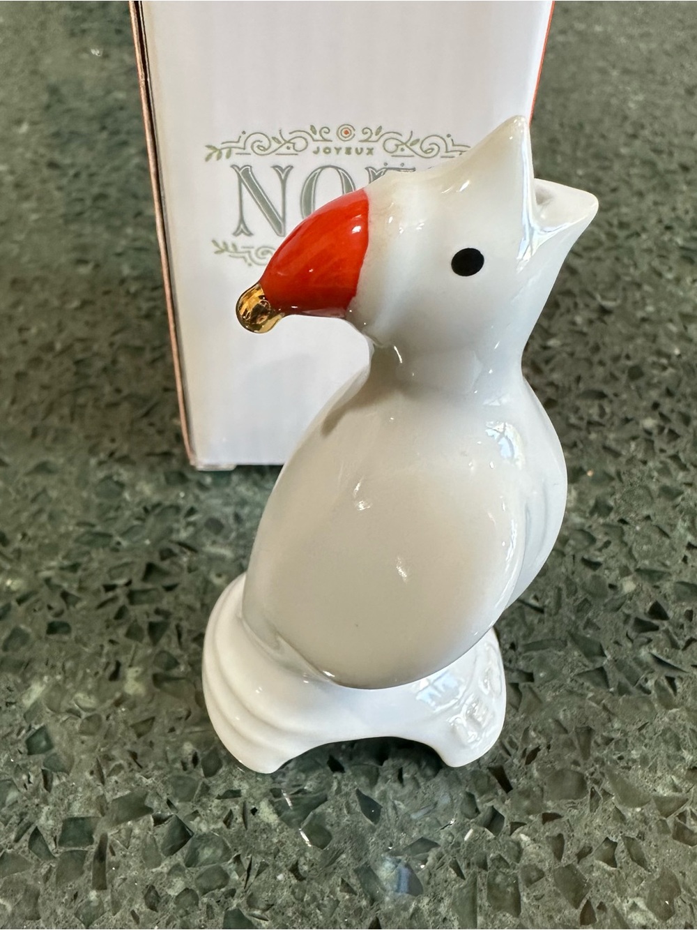 Le Creuset Stoneware Noel Christmas Pie Bird with Gold Ball Santa Hat 2025